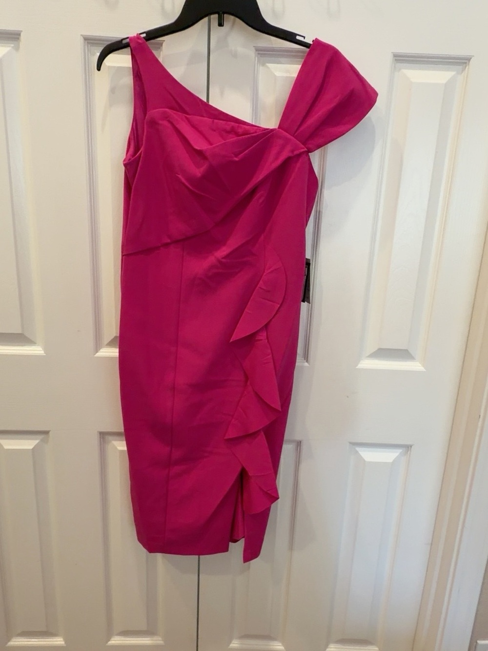 Rachel Riley Fuchsia One-Shoulder Ruffle Midi Dress - Picture 2 of 5